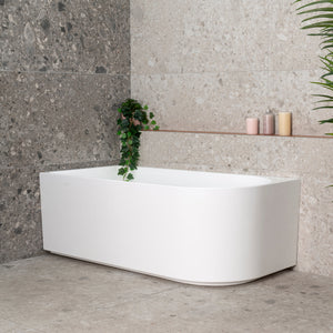 Arco 59 inch Acrylic Freestanding Left Corner Bathtub, Matte White