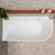 Arco 59 inch Acrylic Freestanding Left Corner Bathtub, Matte White