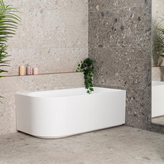 Arco 59 inch Acrylic Freestanding Right Corner Bathtub, Gloss White