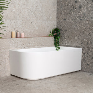 Arco 59 inch Acrylic Freestanding Right Corner Bathtub, Matte White