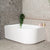 Arco Plus 55 inch Acrylic Freestanding Left Corner Bathtub, Gloss White
