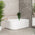 Arco Plus 55 inch Acrylic Freestanding Right Corner Bathtub, Matte White