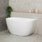 Byron Egg 47 inch Acrylic Freestanding Back to Wall Bathtub, Gloss White
