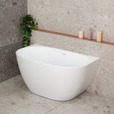 Byron Egg 47 inch Acrylic Freestanding Back to Wall Bathtub, Gloss White