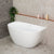 Byron Egg 47 inch Acrylic Freestanding Back to Wall Bathtub, Gloss White