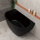 Byron Egg 47 inch Acrylic Freestanding Back to Wall Bathtub, Matte Black