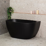 Byron Egg 47 inch Acrylic Freestanding Back to Wall Bathtub, Matte Black