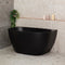 Byron Egg 47 inch Acrylic Freestanding Back to Wall Bathtub, Matte Black