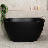 Byron Egg 47 inch Acrylic Freestanding Back to Wall Bathtub, Matte Black
