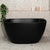 Byron Egg 47 inch Acrylic Freestanding Back to Wall Bathtub, Matte Black