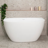 Byron Egg 47 inch Acrylic Freestanding Back to Wall Bathtub, Matte White