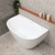 Byron Egg 51 inch Acrylic Freestanding Back to Wall Bathtub, Gloss White