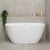 Byron Egg 51 inch Acrylic Freestanding Back to Wall Bathtub, Gloss White