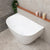 Byron Egg 51 inch Acrylic Freestanding Back to Wall Bathtub, Gloss White