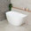 Byron Egg 51 inch Acrylic Freestanding Back to Wall Bathtub, Gloss White