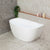 Byron Egg 51 inch Acrylic Freestanding Back to Wall Bathtub, Gloss White