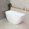 Byron Egg 51 inch Acrylic Freestanding Back to Wall Bathtub, Gloss White