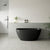 Byron Egg 51 inch Acrylic Freestanding Back to Wall Bathtub, Matte Black