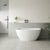 Byron Egg 51 inch Acrylic Freestanding Back to Wall Bathtub, Matte White