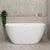 Byron Egg 51 inch Acrylic Freestanding Back to Wall Bathtub, Matte White