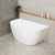 Byron Egg 51 inch Acrylic Freestanding Back to Wall Bathtub, Matte White