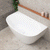 Byron Egg 55 inch Acrylic Freestanding Back to Wall Bathtub, Gloss White
