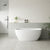 Byron Egg 55 inch Acrylic Freestanding Back to Wall Bathtub, Gloss White
