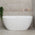 Byron Egg 55 inch Acrylic Freestanding Back to Wall Bathtub, Gloss White