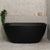Byron Egg 55 inch Acrylic Freestanding Back to Wall Bathtub, Matte Black