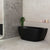 Byron Egg 55 inch Acrylic Freestanding Back to Wall Bathtub, Matte Black