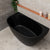 Byron Egg 55 inch Acrylic Freestanding Back to Wall Bathtub, Matte Black