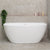 Byron Egg 55 inch Acrylic Freestanding Back to Wall Bathtub, Matte White