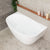 Byron Egg 55 inch Acrylic Freestanding Back to Wall Bathtub, Matte White