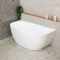 Byron Egg 55 inch Acrylic Freestanding Back to Wall Bathtub, Matte White