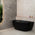 Byron Egg 59 inch Acrylic Freestanding Back to Wall Bathtub, Matte Black