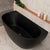 Byron Egg 59 inch Acrylic Freestanding Back to Wall Bathtub, Matte Black