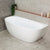Byron Egg 63 inch Acrylic Freestanding Back to Wall Bathtub, Gloss White