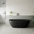 Byron Egg 63 inch Acrylic Freestanding Back to Wall Bathtub, Matte Black