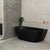 Byron Egg 63 inch Acrylic Freestanding Back to Wall Bathtub, Matte Black