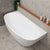 Byron Egg 63 inch Acrylic Freestanding Back to Wall Bathtub, Matte White