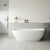 Byron Egg 67 inch Acrylic Freestanding Back to Wall Bathtub, Gloss White