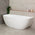 Byron Egg 67 inch Acrylic Freestanding Back to Wall Bathtub, Gloss White