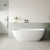 Byron Egg 67 inch Acrylic Freestanding Back to Wall Bathtub, Matte White
