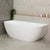 Byron Egg 67 inch Acrylic Freestanding Back to Wall Bathtub, Matte White