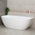 Byron Egg 71 inch Acrylic Freestanding Back to Wall Bathtub, Gloss White