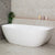 Byron Egg 71 inch Acrylic Freestanding Back to Wall Bathtub, Gloss White