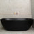 Byron Egg 71 inch Acrylic Freestanding Back to Wall Bathtub, Matte Black