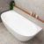 Byron Egg 71 inch Acrylic Freestanding Back to Wall Bathtub, Matte White