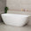 Byron Egg 71 inch Acrylic Freestanding Back to Wall Bathtub, Matte White