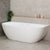 Byron Egg 71 inch Acrylic Freestanding Back to Wall Bathtub, Matte White